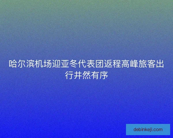 哈尔滨机场迎亚冬代表团返程高峰旅客出行井然有序